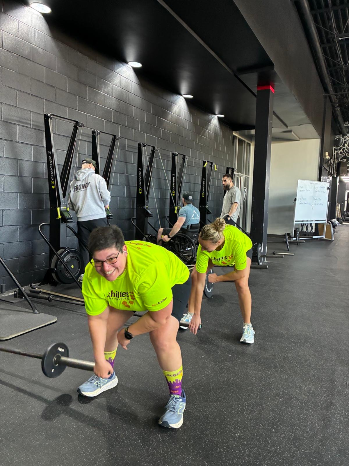 Erin lifting weights